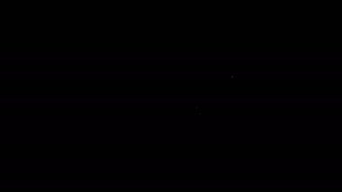 Siyah arkaplanda beyaz çizgi bovling ikonu izole edildi. 4K Video hareketli grafik canlandırması