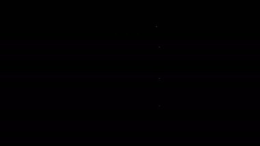 Beyaz çizgi kibrit kutusunu aç ve siyah arkaplanda izole edilmiş simgeyle eşleştir. 4K Video hareketli grafik canlandırması