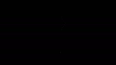 Beyaz çizgi Bal Çubuğu simgesi siyah arkaplanda izole edildi. Tatlı kepçe. 4K Video hareketli grafik canlandırması