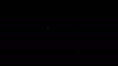 Beyaz çizgi elektrik karıştırıcı simgesi siyah arkaplanda izole edildi. Mutfak blenderi. 4K Video hareketli grafik canlandırması