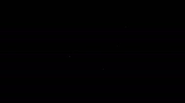 Beyaz çizgi Mutfak Et Öğütücü simgesi siyah arka planda izole edildi. 4K Video hareketli grafik canlandırması