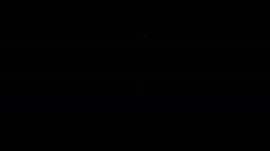 Beyaz çizgi kaşık simgesi siyah arkaplanda izole edildi. Mutfak aletleri. Çatal bıçak seti. 4K Video hareketli grafik canlandırması