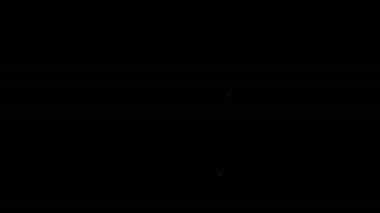 Beyaz çizgili Tavuk yumurtası siyah arka planda izole edilmiş bir simge üzerinde. 4K Video hareketli grafik canlandırması