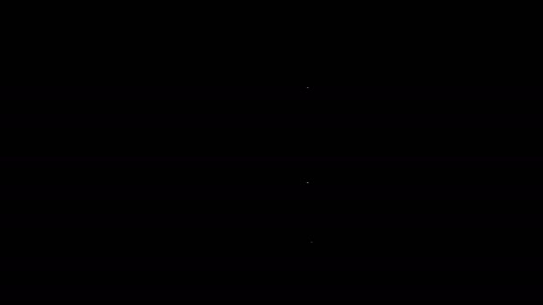 Linea bianca Icona del frigorifero isolata su sfondo nero. Frigorifero con congelatore. Tecnologie ed elettrodomestici. Animazione grafica 4K Video motion — Video Stock