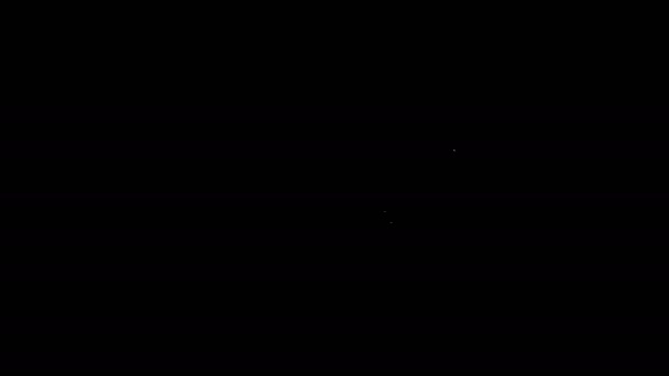 白い線黒の背景に孤立ボウルアイコン.4Kビデオモーショングラフィックアニメーション — ストック動画