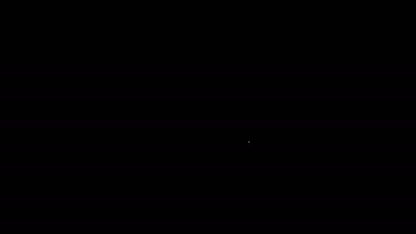 Bílá čára Nálevka nebo ikona filtru izolovaná na černém pozadí. Grafická animace pohybu videa 4K — Stock video