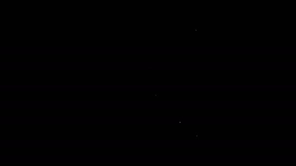 Icona Bilancia linea bianca isolata su sfondo nero. Apparecchiature di misura del peso. Animazione grafica 4K Video motion — Video Stock
