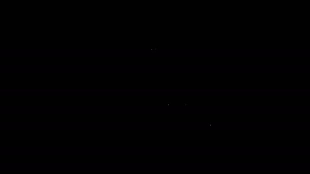 Línea blanca Ícono del exprimidor de frutas cítricas aislado sobre fondo negro. Animación gráfica de vídeo 4K — Vídeos de Stock