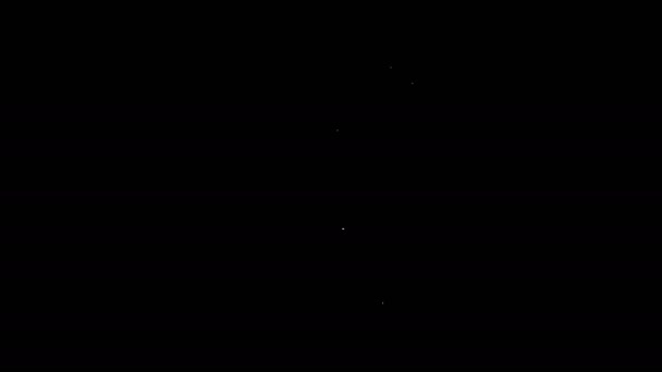 Witte lijn Ketel met handvat pictogram geïsoleerd op zwarte achtergrond. Theepot icoon. 4K Video motion grafische animatie — Stockvideo