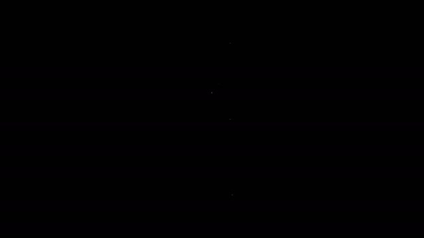 Icône Blender ligne blanche isolée sur fond noir. Mélangeur électrique fixe de cuisine avec bol. Cuisiner des smoothies, des cocktails ou du jus. Animation graphique de mouvement vidéo 4K — Video