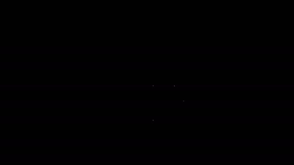 Bílá čára Ball čaj strainer ikona izolované na černém pozadí. Grafická animace pohybu videa 4K — Stock video