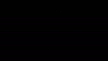 Beyaz çizgi Et Helikopteri simgesi siyah arkaplanda izole edildi. Et için mutfak bıçağı. Kasap bıçağı. 4K Video hareketli grafik canlandırması