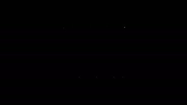 Beyaz çizgi Cezaevi pencere simgesi siyah arkaplanda izole edildi. 4K Video hareketli grafik canlandırması