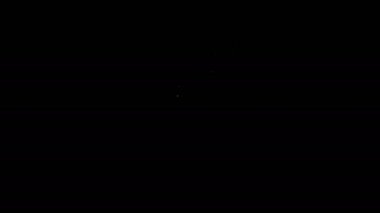 Beyaz çizgi bombası siyah arka planda izole edilmiş ikonu patlatmaya hazır. Mutlu Cadılar Bayramı Partisi. 4K Video hareketli grafik canlandırması