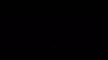 Siyah arkaplanda izole edilmiş bir insan simgesinin silüeti olan beyaz çizgi haritası. GPS konum sembolü. 4K Video hareketli grafik canlandırması