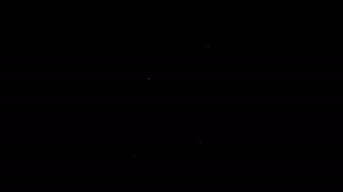 Beyaz çizgi. Siyah zemin üzerinde kum ikonu olan eski kum saati. Kum saati işareti. İş ve zaman yönetimi kavramı. 4K Video hareketli grafik canlandırması