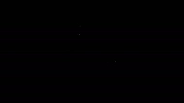 Beyaz çizgi evrak çantası simgesi siyah arkaplanda izole edildi. İş ilanı. İş portföyü. 4K Video hareketli grafik canlandırması