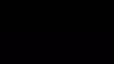 Beyaz çizgili kelepçe simgesi siyah arkaplanda izole edilmiş. 4K Video hareketli grafik canlandırması