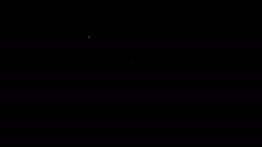 Beyaz çizgi Güvenli simgesi siyah arkaplanda izole edildi. Kapı, şifreli bir banka kasası. Güvenilir Veri Koruma. 4K Video hareketli grafik canlandırması