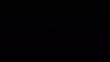 Beyaz çizgi Flasher siren simgesi siyah arkaplanda izole edildi. Acil durum sireni. 4K Video hareketli grafik canlandırması