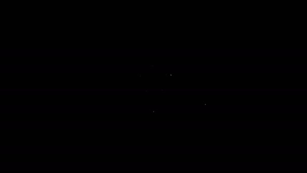 Vit linje Polismössa med cockade ikon isolerad på svart bakgrund. Polishattsskylt. 4K Video motion grafisk animation — Stockvideo
