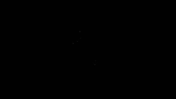 Línea blanca Esposas icono aislado sobre fondo negro. Animación gráfica de vídeo 4K — Vídeo de stock