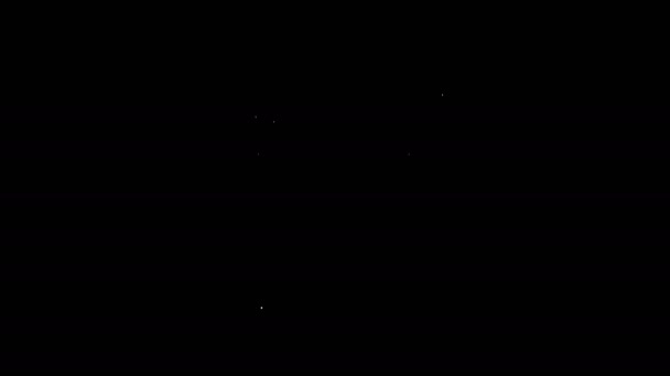 Línea blanca Icono del pilar Ley aislado sobre fondo negro. Animación gráfica de vídeo 4K — Vídeo de stock