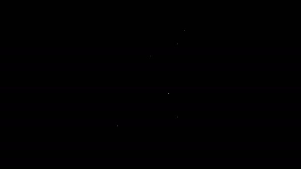 На черном фоне выделена иконка трибуны на белой линии. Трибуна конференции. Видеографическая анимация 4K — стоковое видео