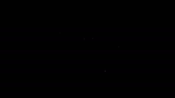 白い線黒の背景に隔離されたエンベロープアイコン。メールメッセージの文字記号。4Kビデオモーショングラフィックアニメーション — ストック動画