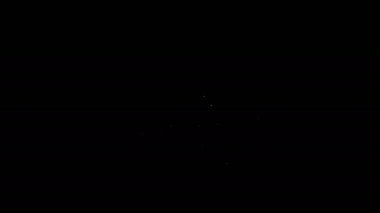 Beyaz çizgi Robot ve dijital zaman yöneticisi simgesi siyah arkaplanda izole edildi. Zaman yönetimi yardımı, iş akışı optimizasyonu yardımı. 4K Video hareketli grafik canlandırması