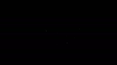 Beyaz çizgi Akıllı ev simgesi siyah arkaplanda izole edildi. Uzaktan kumanda. 4K Video hareketli grafik canlandırması