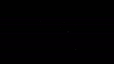 Beyaz çizgi robot simgesi siyah arkaplanda izole edildi. 4K Video hareketli grafik canlandırması