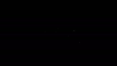 Siyah arkaplanda beyaz çizgi 3D tarama sistemi simgesi izole edildi. 4K Video hareketli grafik canlandırması