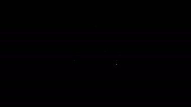 Beyaz çizgi uzaktan kontrol simgesi siyah arkaplanda izole edildi. 4K Video hareketli grafik canlandırması