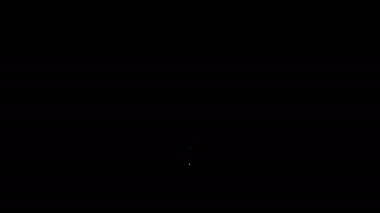 Beyaz çizgi uzaktan kontrol simgesi siyah arkaplanda izole edildi. 4K Video hareketli grafik canlandırması