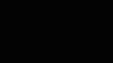 Beyaz çizgi robot simgesi siyah arkaplanda izole edildi. 4K Video hareketli grafik canlandırması