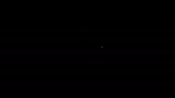 Ikona algoritmu bílé čáry izolovaná na černém pozadí. Návrh symbolů algoritmu ze sbírky Artificial Intelligence. Grafická animace pohybu videa 4K — Stock video