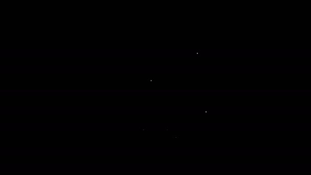 Εικόνα οθόνης οθόνης οθόνης υπολογιστή λευκής γραμμής που απομονώνεται σε μαύρο φόντο. Ηλεκτρονική συσκευή. Μπροστά. 4K Γραφική κίνηση κίνησης βίντεο — Αρχείο Βίντεο