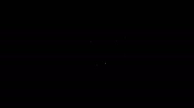 Beyaz çizgi elektrik panel simgesi siyah arkaplanda izole edildi. 4K Video hareketli grafik canlandırması