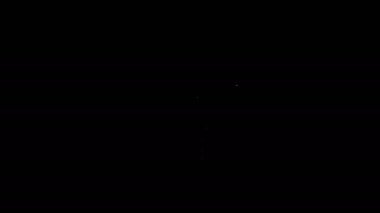 Siyah arka planda izole edilmiş fikir ikonu kavramına sahip beyaz çizgi lambası. Enerji ve fikir sembolü. İlham konsepti. 4K Video hareketli grafik canlandırması