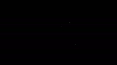 Beyaz çizgi elektrik düğmesi simgesi siyah arkaplanda izole edildi. Açık ve kapalı simgesi. Loş ışık düğmesi işareti. Enerji tasarrufu kavramı. 4K Video hareketli grafik canlandırması