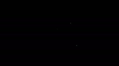 Beyaz çizgi elektrik düğmesi simgesi siyah arkaplanda izole edildi. Açık ve kapalı simgesi. Loş ışık düğmesi işareti. Enerji tasarrufu kavramı. 4K Video hareketli grafik canlandırması