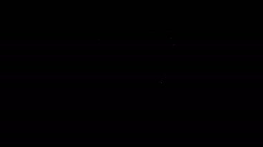 Beyaz çizgi şarj simgesi siyah arkaplanda izole edildi. 4K Video hareketli grafik canlandırması