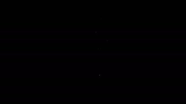 Beyaz çizgi Batarya simgesi siyah arkaplanda izole edildi. Şimşek sembolü. 4K Video hareketli grafik canlandırması