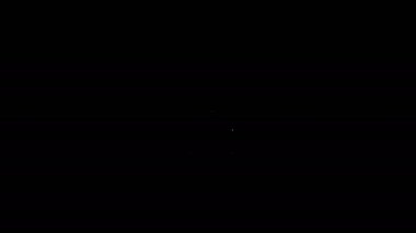 Beyaz çizgi elektrik prizi simgesi siyah arkaplanda izole edildi. Bağlantı kavramı ve elektriğin kesilmesi. 4K Video hareketli grafik canlandırması