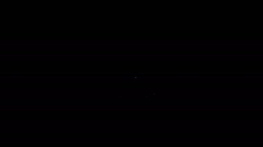 Beyaz çizgi elektrik prizi simgesi siyah arkaplanda izole edildi. Bağlantı kavramı ve elektriğin kesilmesi. 4K Video hareketli grafik canlandırması