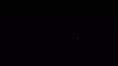 Beyaz çizgi elektrik çıkış simgesi siyah arkaplanda izole edildi. Elektrik prizi. Rosette sembolü. 4K Video hareketli grafik canlandırması