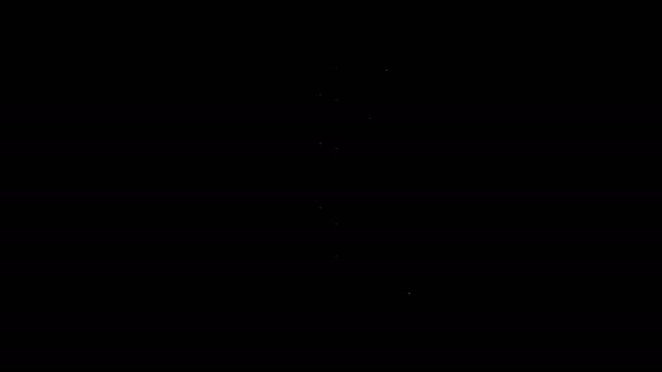 Línea blanca Torre eléctrica utilizada para soportar un icono de línea aérea aislado sobre fondo negro. Línea de poste de alta tensión. Animación gráfica de vídeo 4K — Vídeo de stock