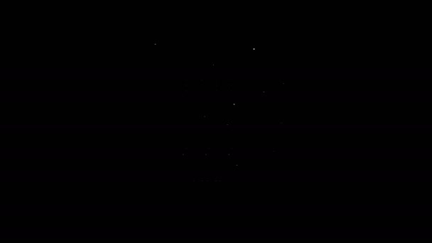 Línea blanca Icono del panel eléctrico aislado sobre fondo negro. Animación gráfica de vídeo 4K — Vídeo de stock