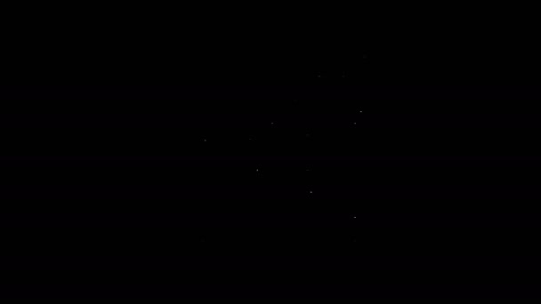 Biała linia Diesel generator ikona izolowana na czarnym tle. Przemysłowy i domowy niewymienny generator energii. 4K Animacja graficzna ruchu wideo — Wideo stockowe